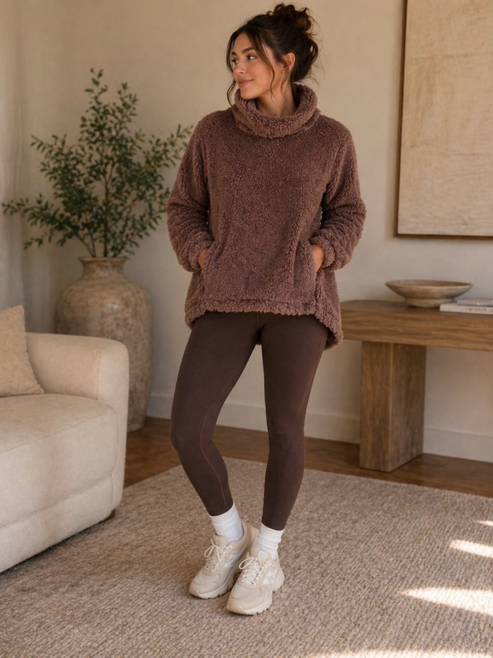 Lululemon Warmth Restore Sherpa Pullover Size 4 Brown Cozy Fleece Athleisure